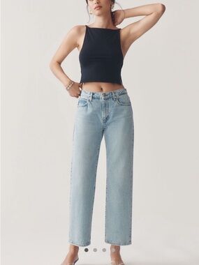 FRAME DENIM JEANS THE HANG MID RISE RELAXED LIGHT JOHANNA WASH SIZE 30